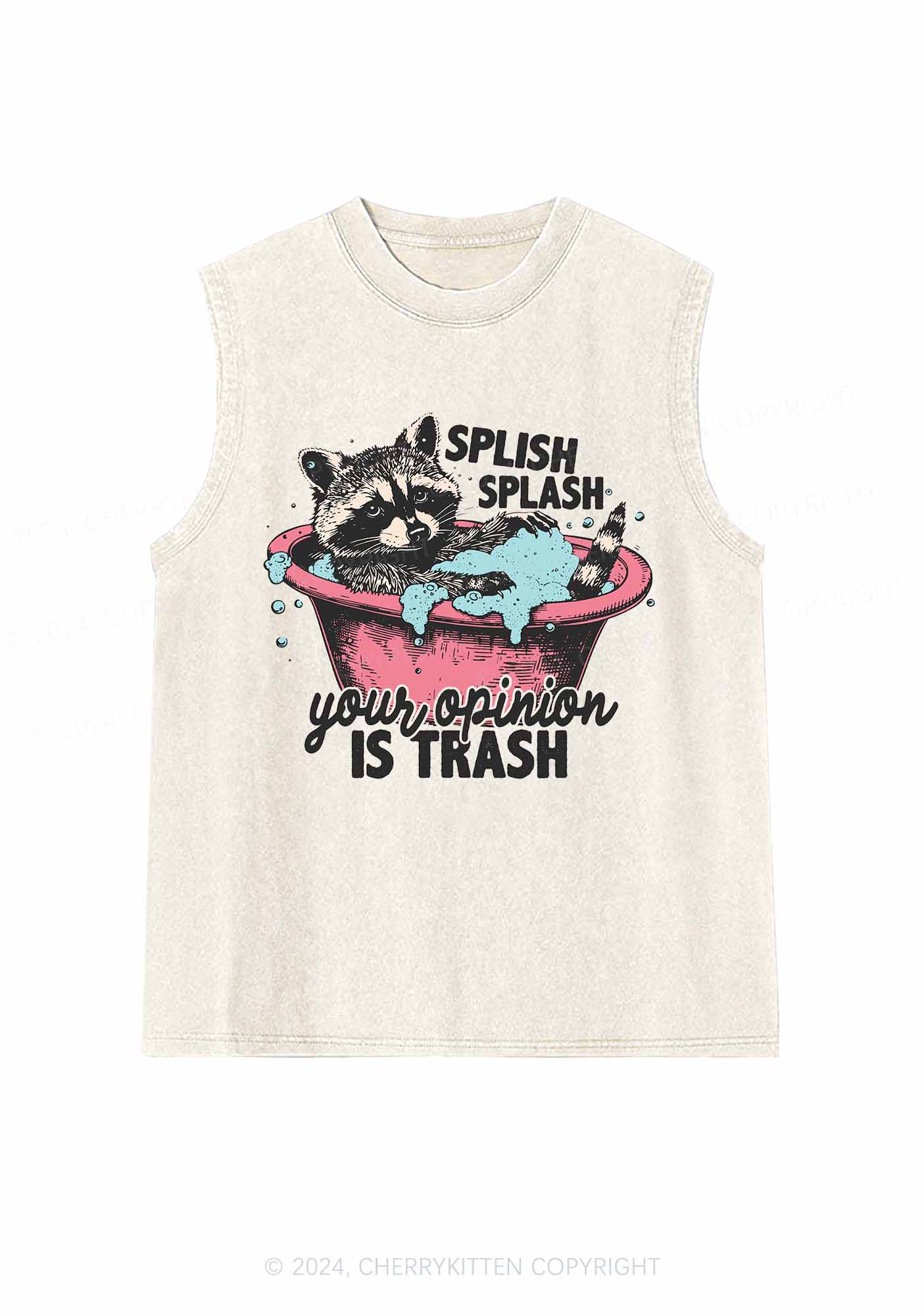 Raccoons Trash Opinion Y2K Washed Tank Cherrykitten