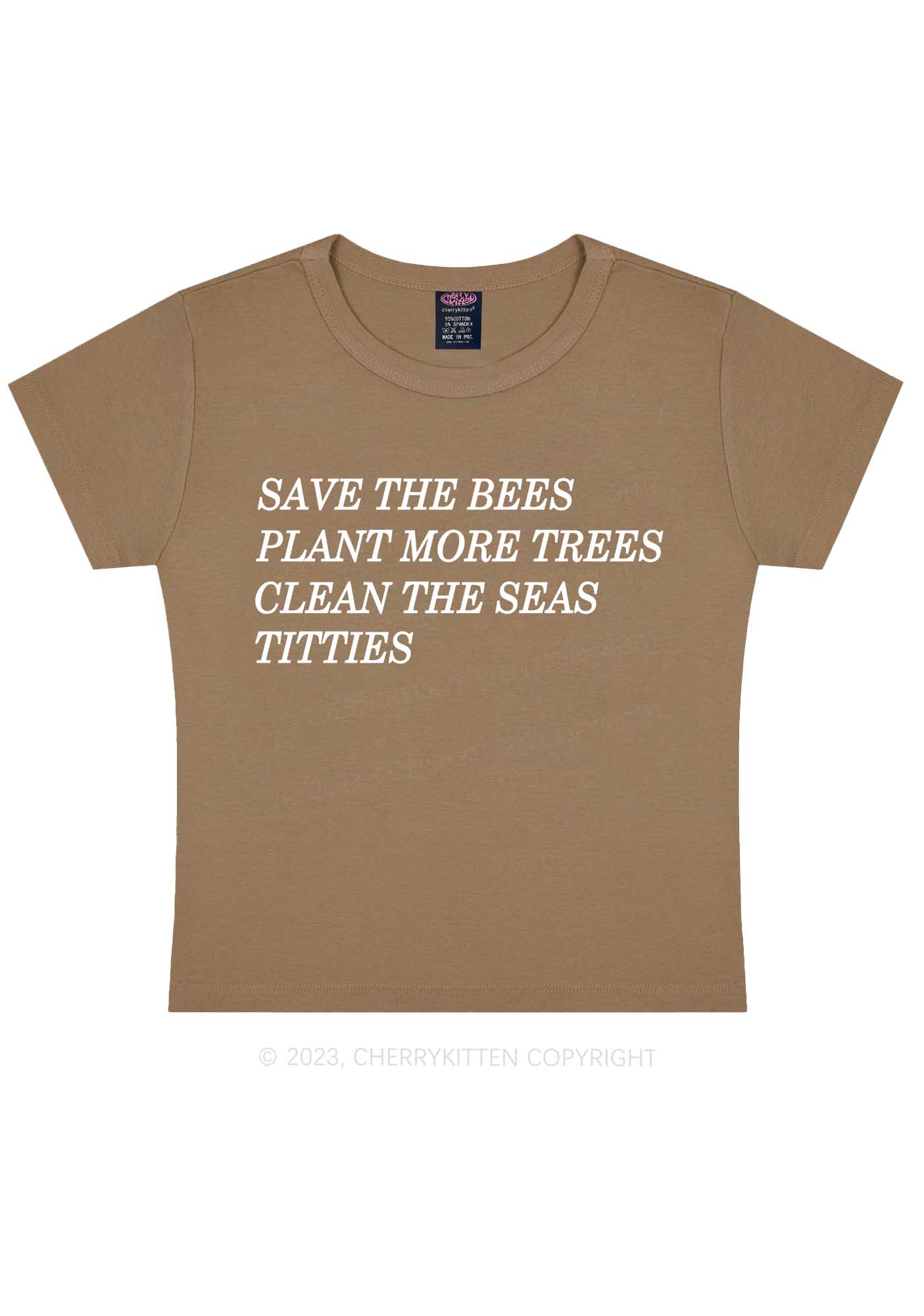 Save The Bees Y2K Baby Tee Cherrykitten