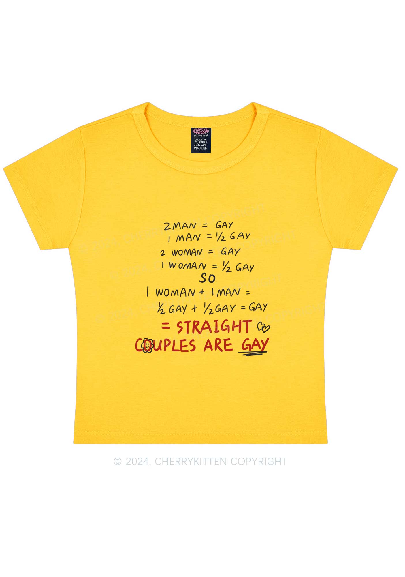 Straight Couples Are Gay Y2K Baby Tee Cherrykitten