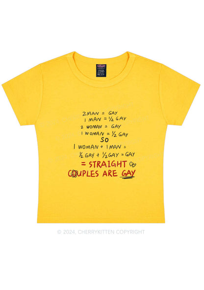 Straight Couples Are Gay Y2K Baby Tee Cherrykitten