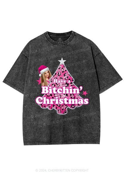 Christmas Bxxchin Y2K Washed Tee Cherrykitten