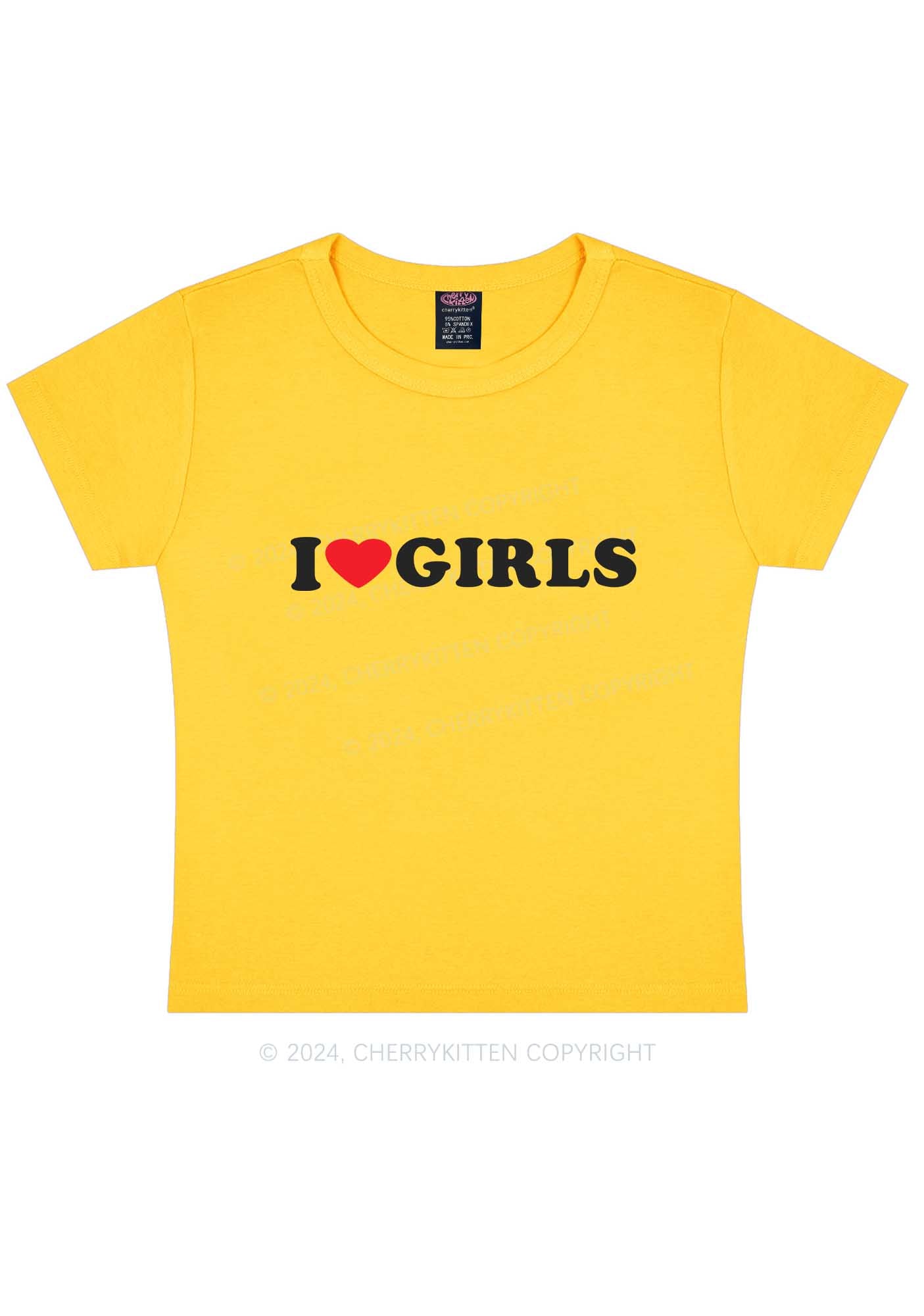 I Love Girls Y2K Baby Tee Cherrykitten