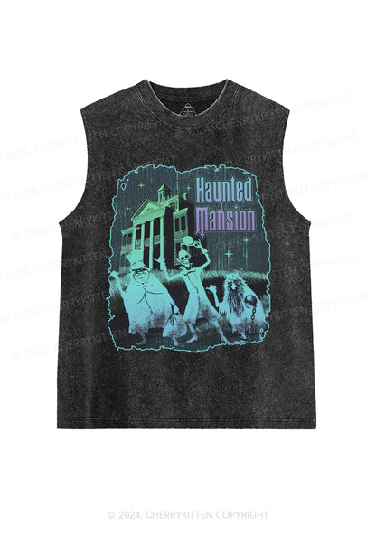 Halloween Haunted Mansion Y2K Washed Tank Cherrykitten