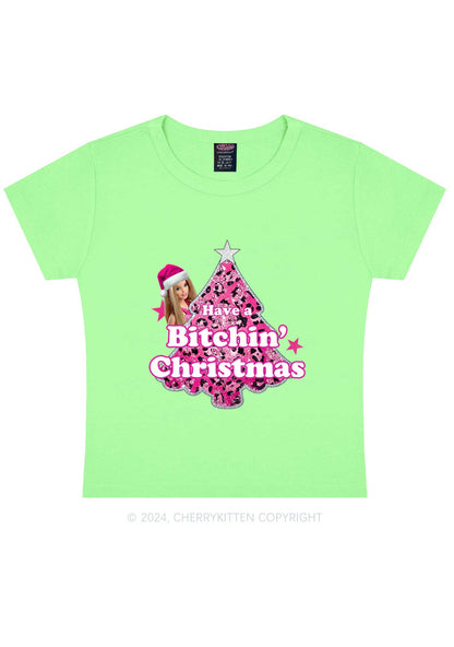 Christmas Bxxchin Y2K Baby Tee Cherrykitten