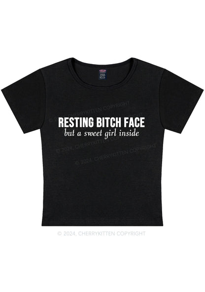 Resting Bxxch Face Y2K Baby Tee Cherrykitten