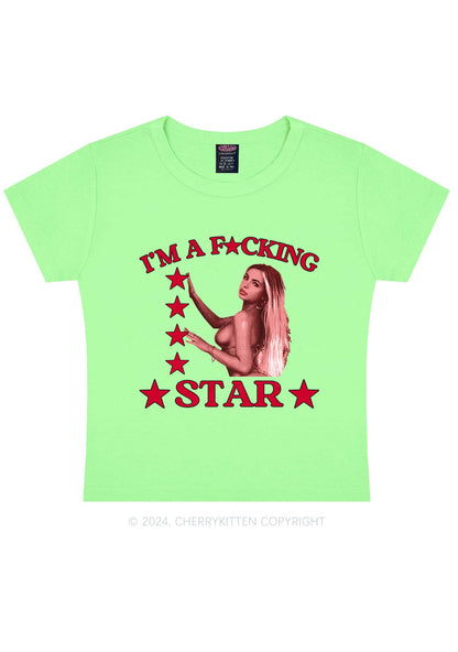 Custom Portrait Fxxking Star Y2K Baby Tee Cherrykitten