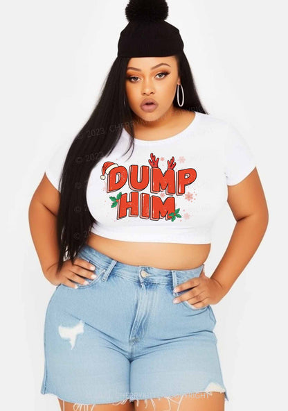 Dump Him Christmas Y2K Baby Tee Cherrykitten