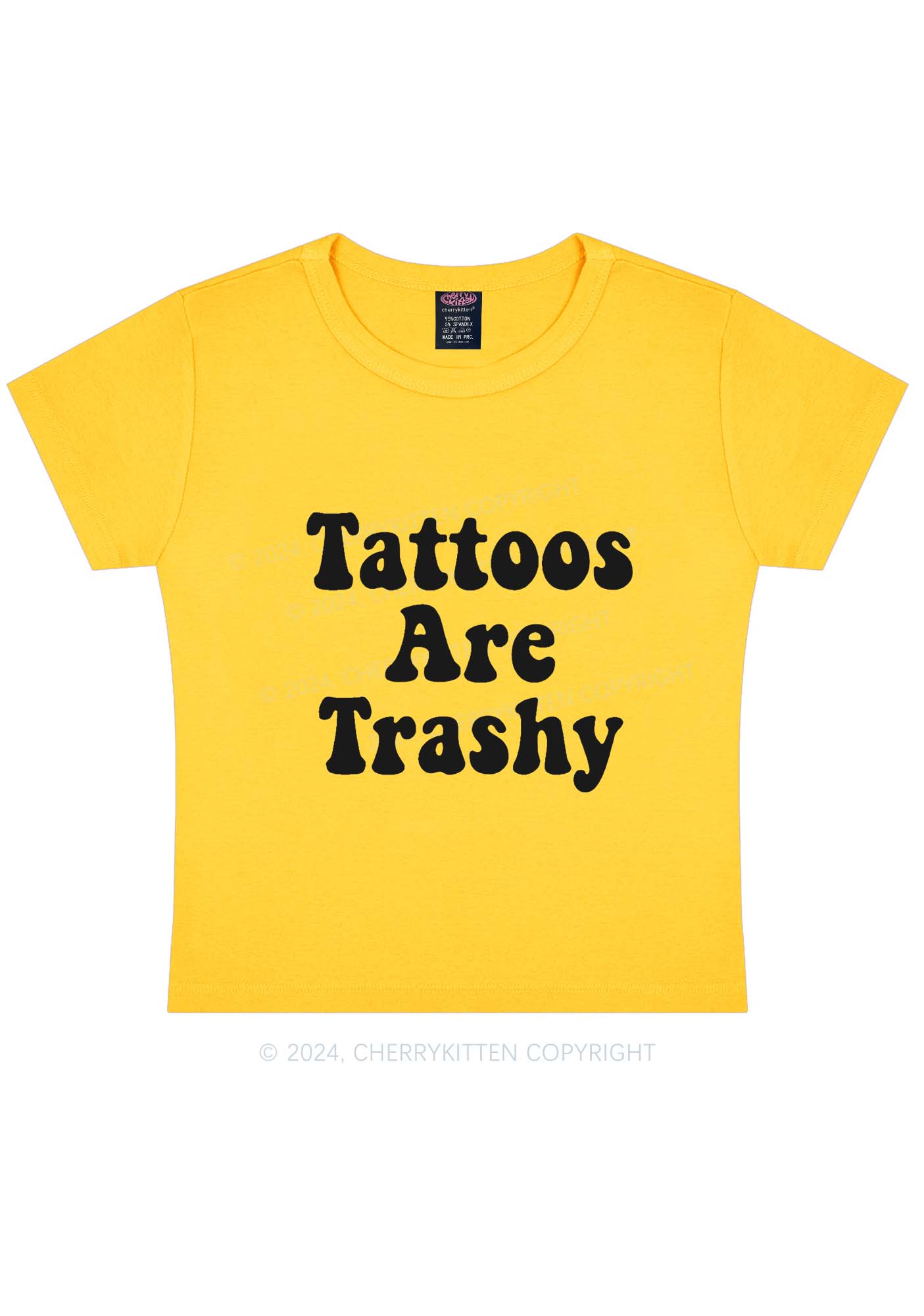 Tattoos Are Trashy Y2K Baby Tee Cherrykitten