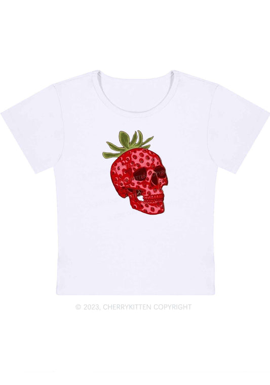 Halloween Strawberry Skull Baby Tee Cherrykitten