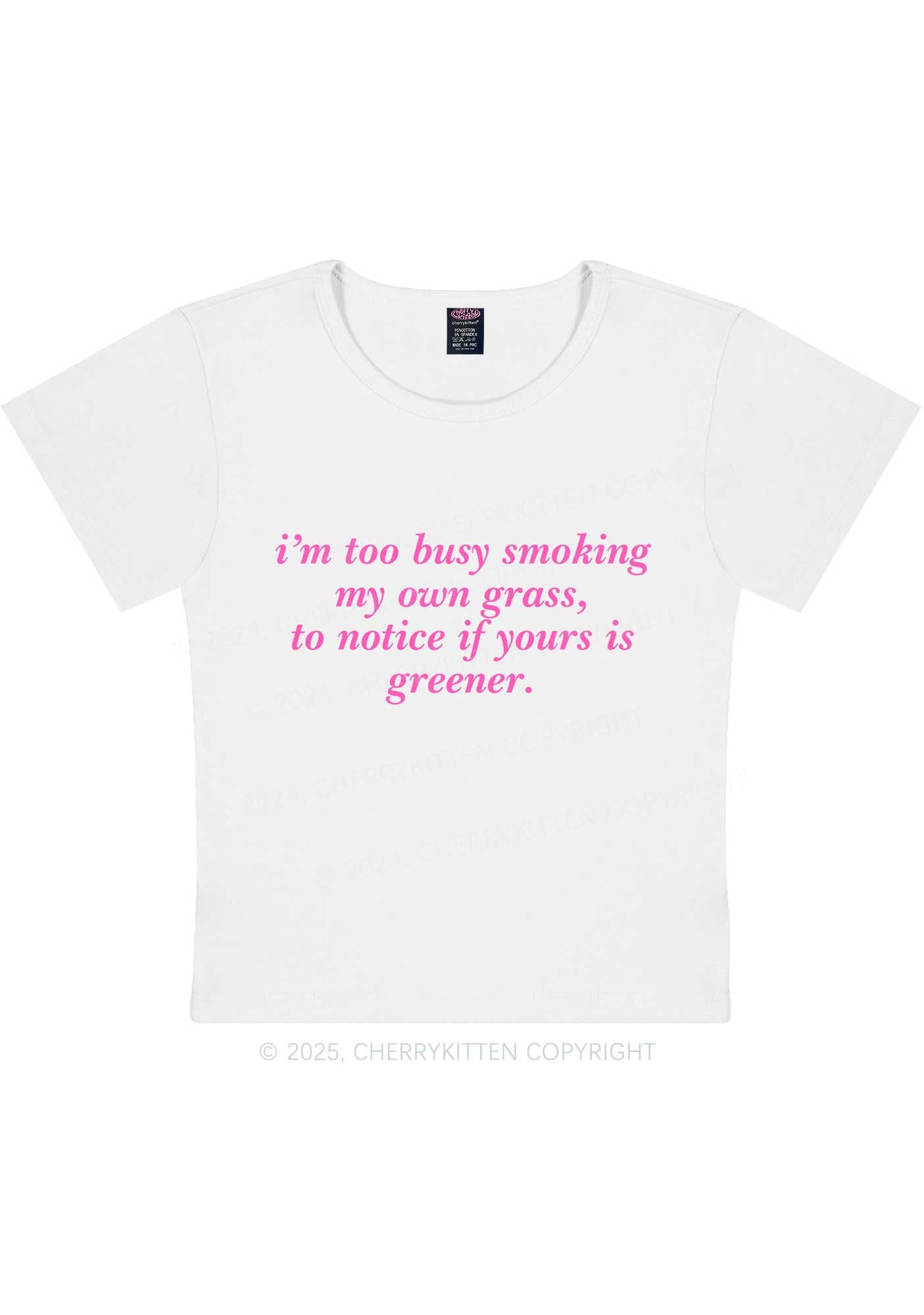 Too Busy Smoking Y2K Baby Tee Cherrykitten