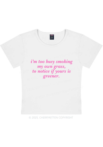 Too Busy Smoking Y2K Baby Tee Cherrykitten