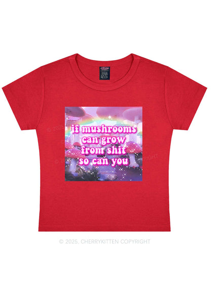 Mushrooms Grow From Shxt Y2K Baby Tee Cherrykitten