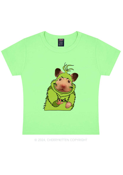 Christmas Green Ratz Y2K Baby Tee Cherrykitten