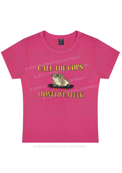 Call The Cops IDGAF Y2K Baby Tee Cherrykitten