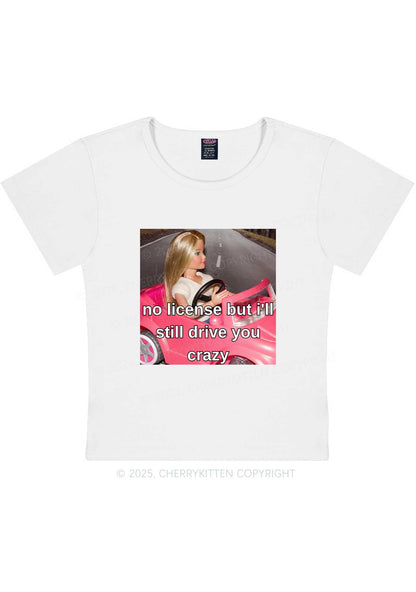 No License Drive Y2K Baby Tee Cherrykitten