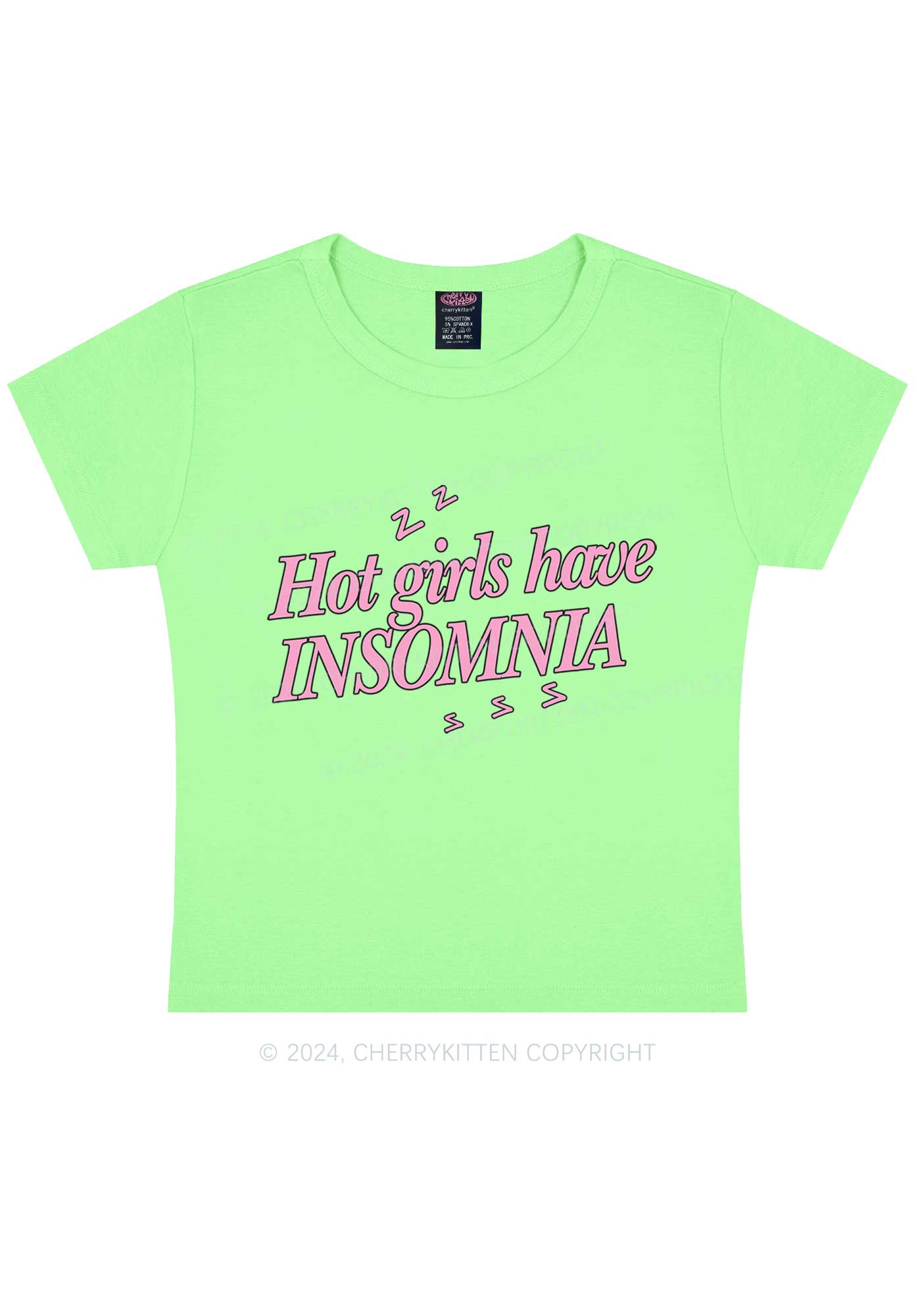 Hot Girls Have Insomnia Y2K Baby Tee Cherrykitten