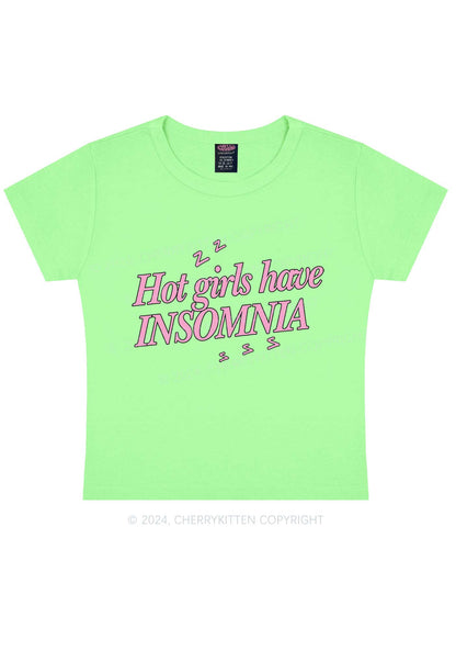 Hot Girls Have Insomnia Y2K Baby Tee Cherrykitten