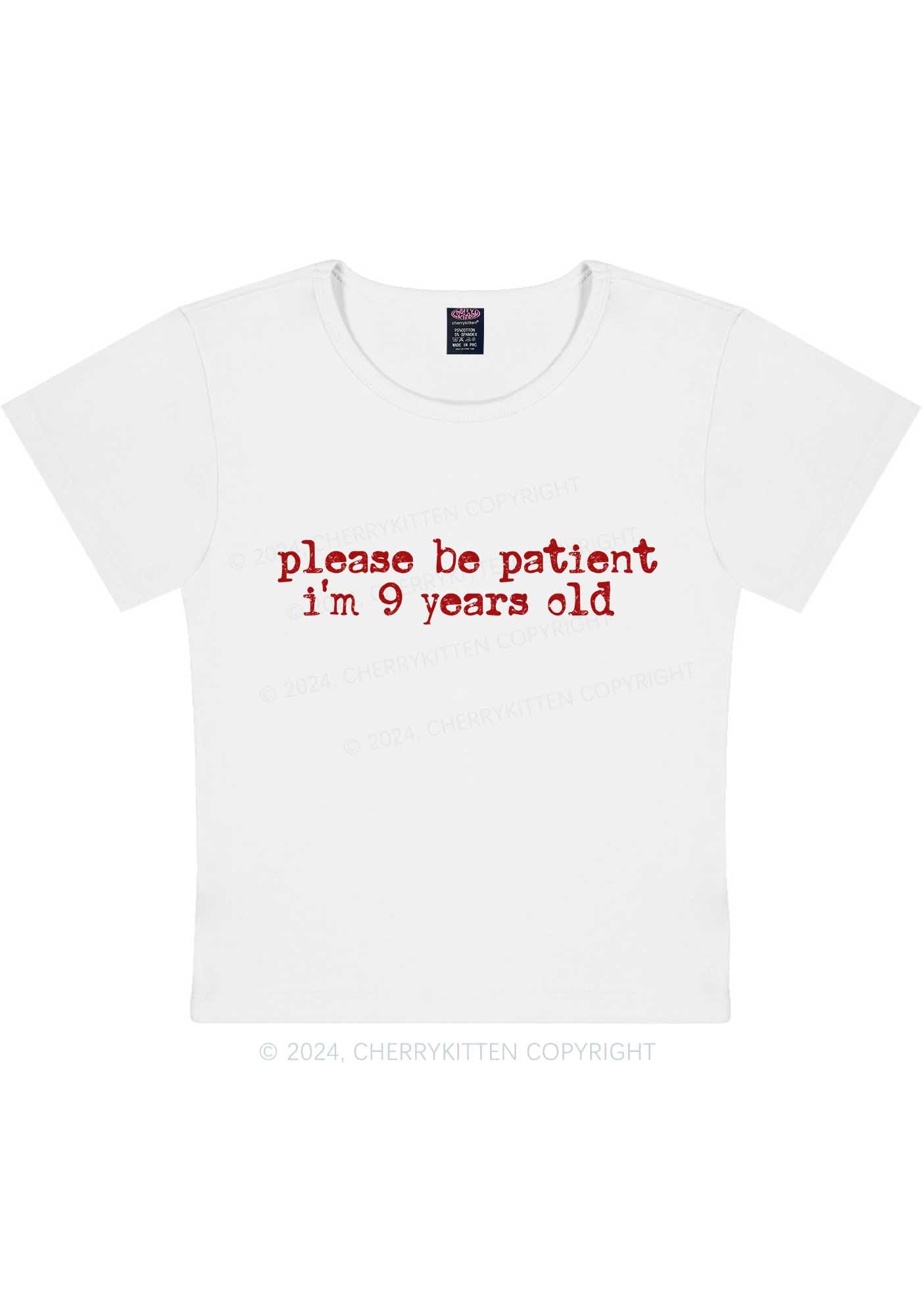 Curvy I'm Nine Years Old Y2K Baby Tee Cherrykitten