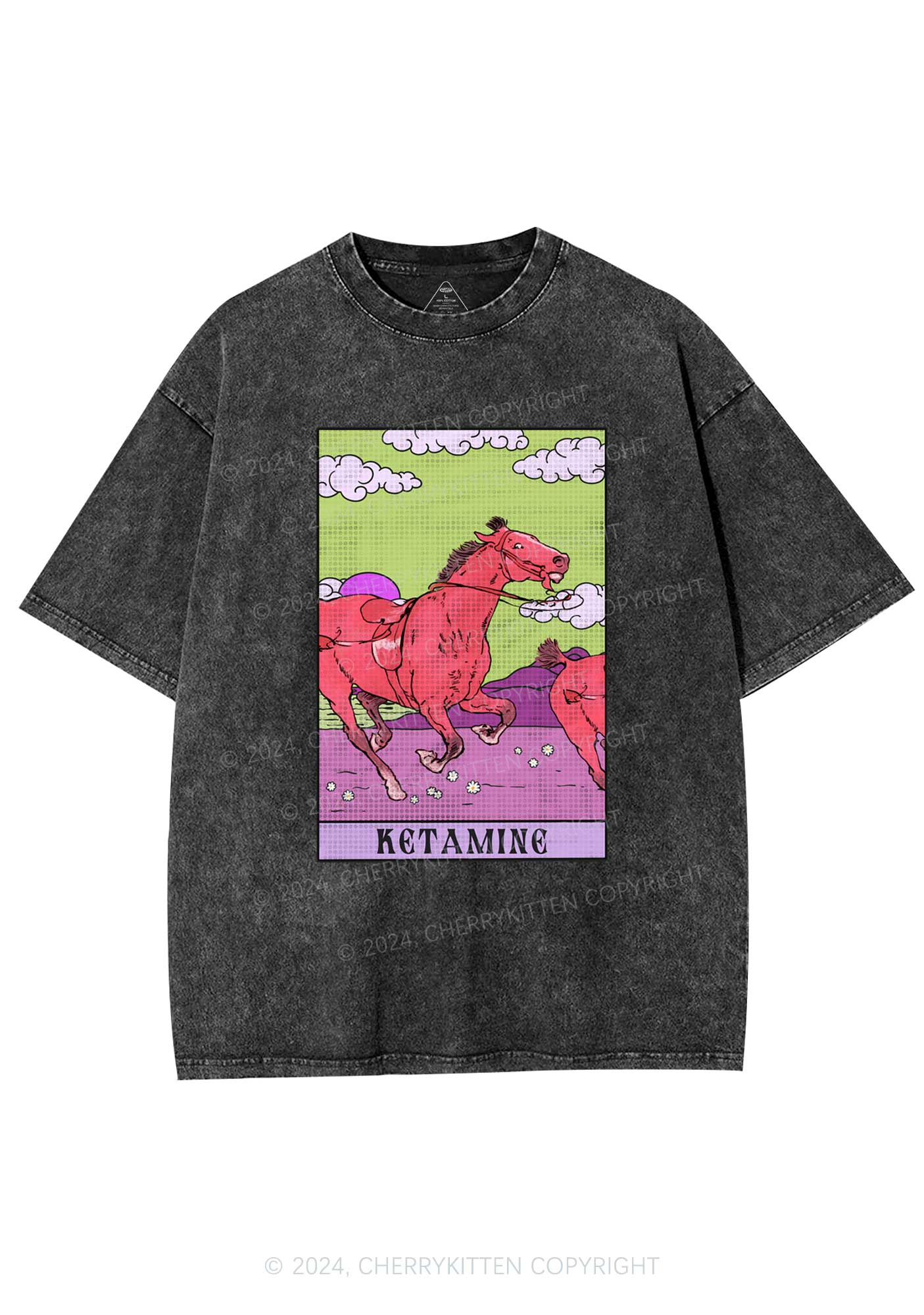 Red Horse Y2K Washed Tee Cherrykitten