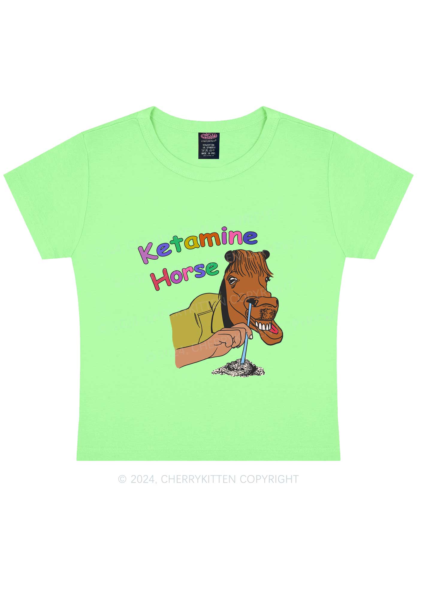 K Horse Y2K Baby Tee Cherrykitten