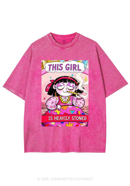 This Girl Is Heavily Stoned Y2K Washed Tee Cherrykitten