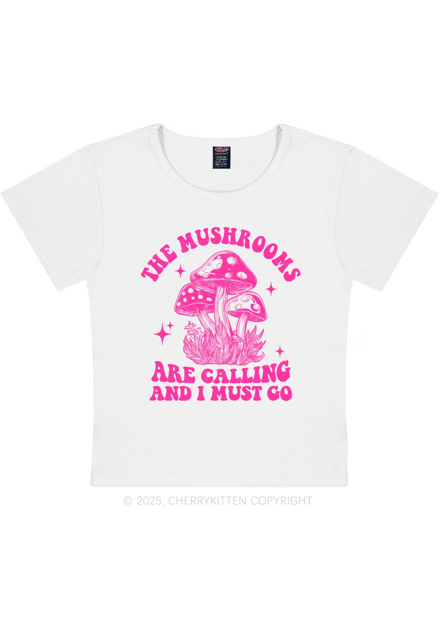 The Mushrooms Are Calling Y2K Baby Tee Cherrykitten