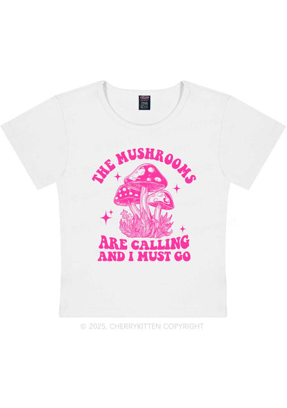 The Mushrooms Are Calling Y2K Baby Tee Cherrykitten