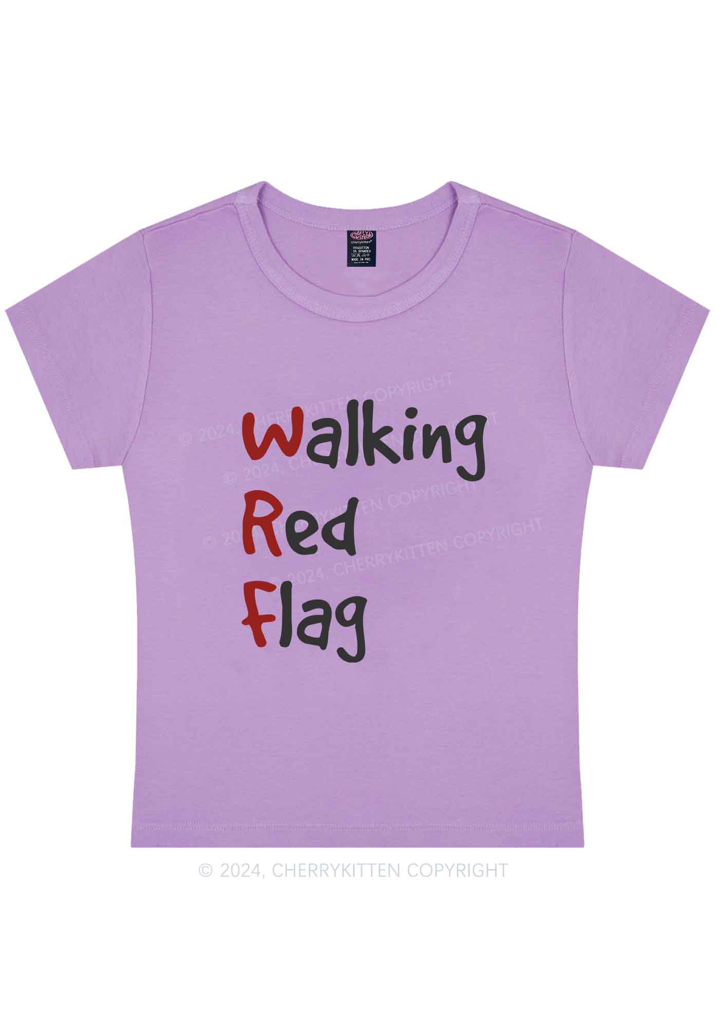 Walking Red Flag Y2K Baby Tee Cherrykitten