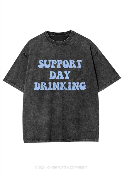 Support Day Drinking Y2K Washed Tee Cherrykitten