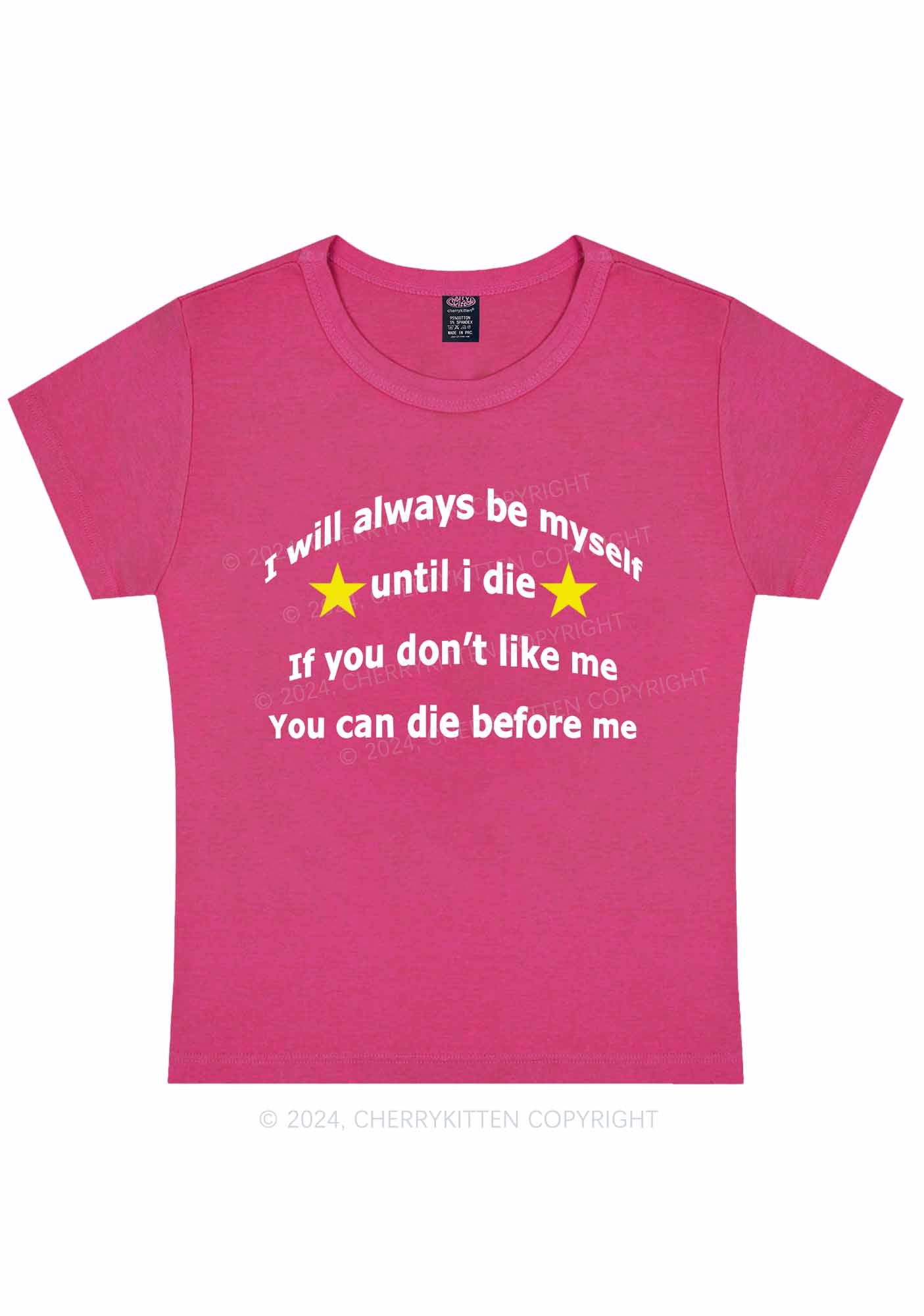 Curvy Always Be Myself Y2K Baby Tee Cherrykitten