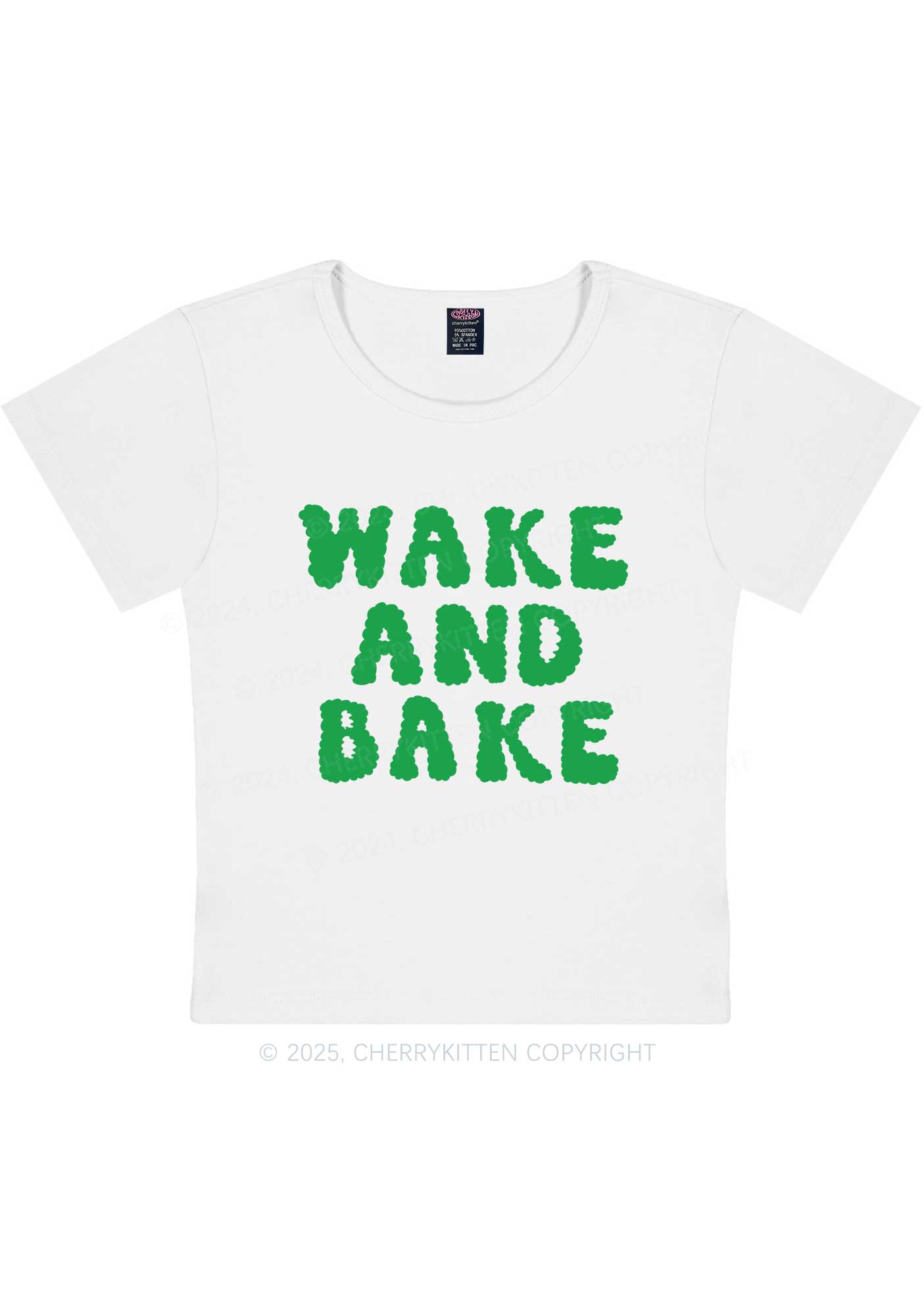 Wake And Bake Y2K Baby Tee Cherrykitten