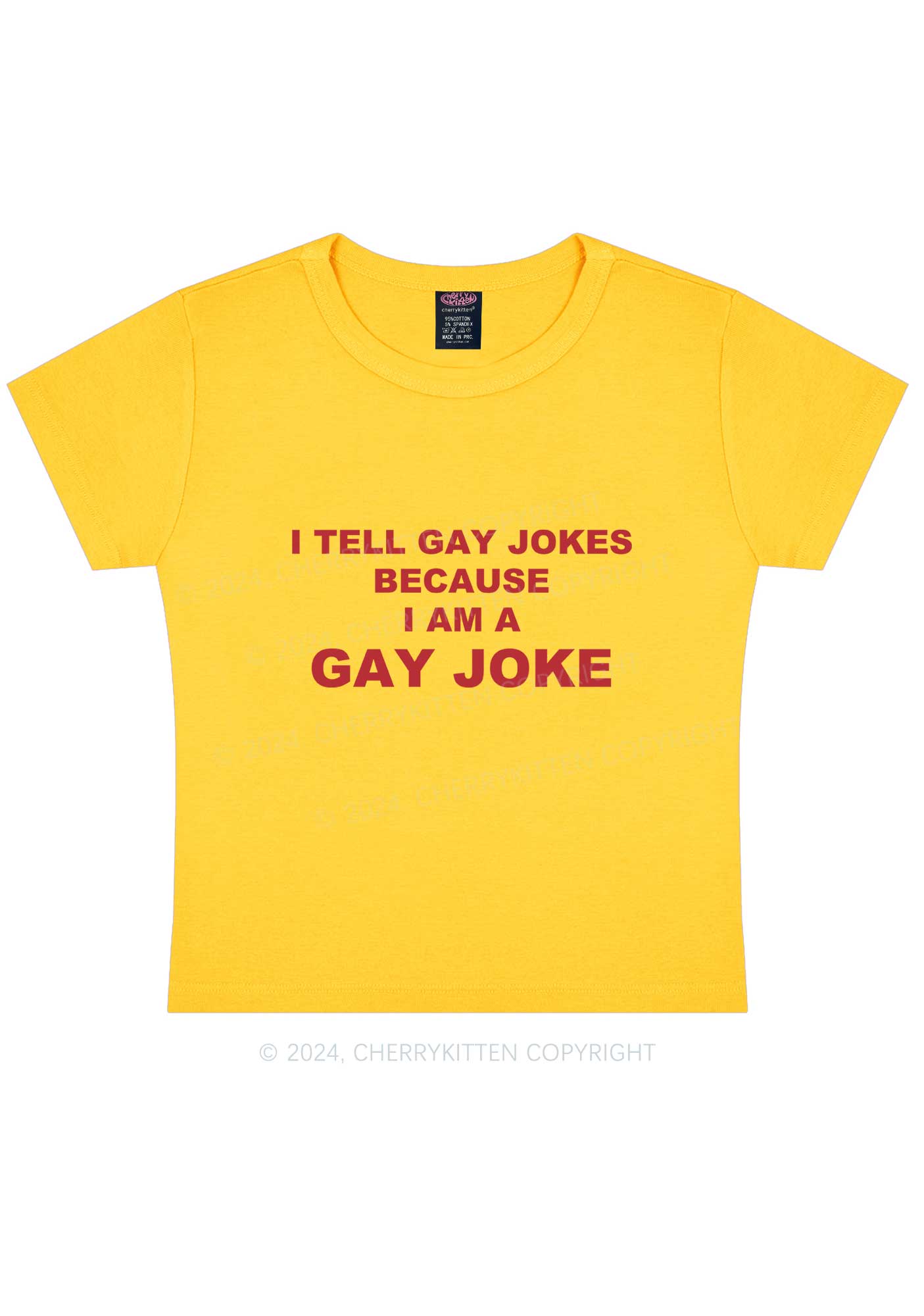 Gay Joke Y2K Baby Tee Cherrykitten