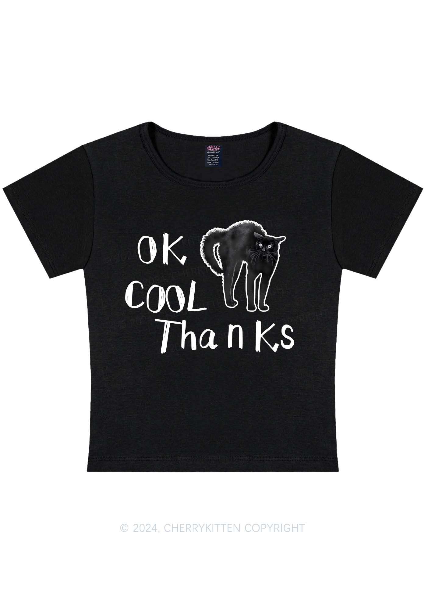 Curvy Ok Cool Thanks Y2K Baby Tee Cherrykitten