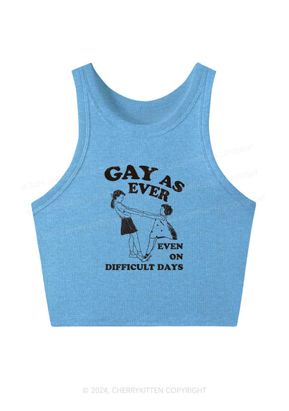 Gay As Ever Y2K Crop Tank Top Cherrykitten