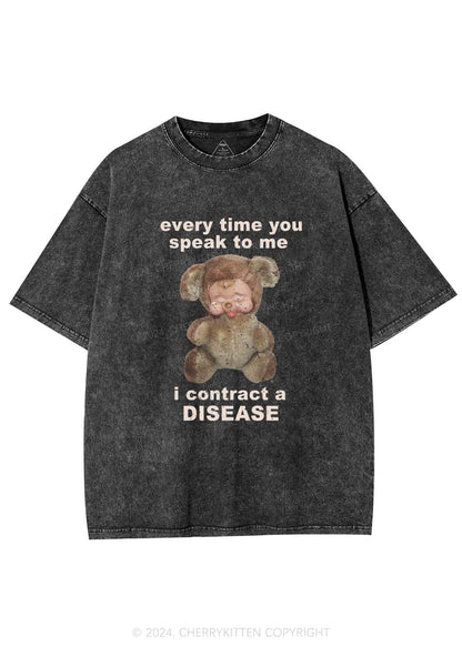 I Contract A Disease Y2K Washed Tee Cherrykitten