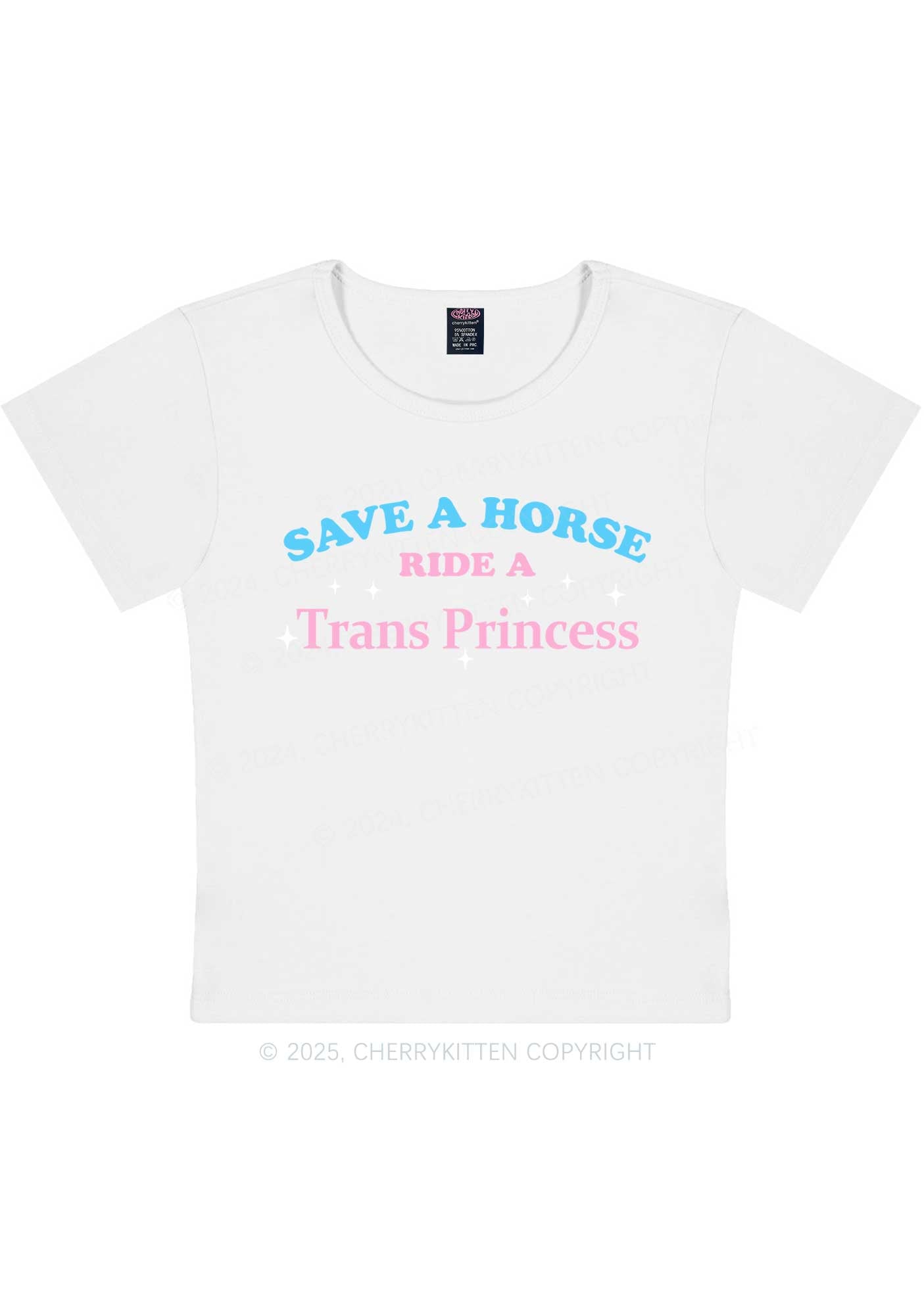 Ride A Trans Princess Y2K Baby Tee Cherrykitten