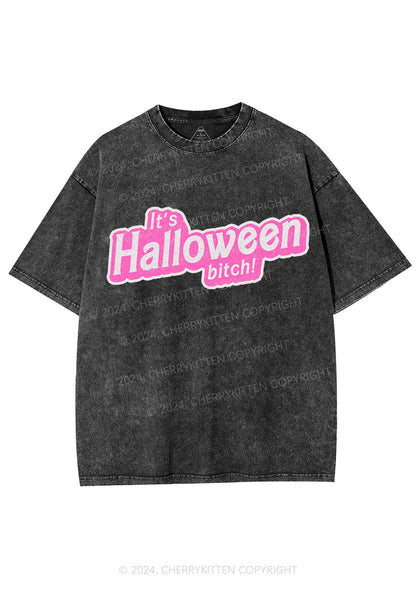 Its Halloween Bxxch Y2K Washed Tee Cherrykitten