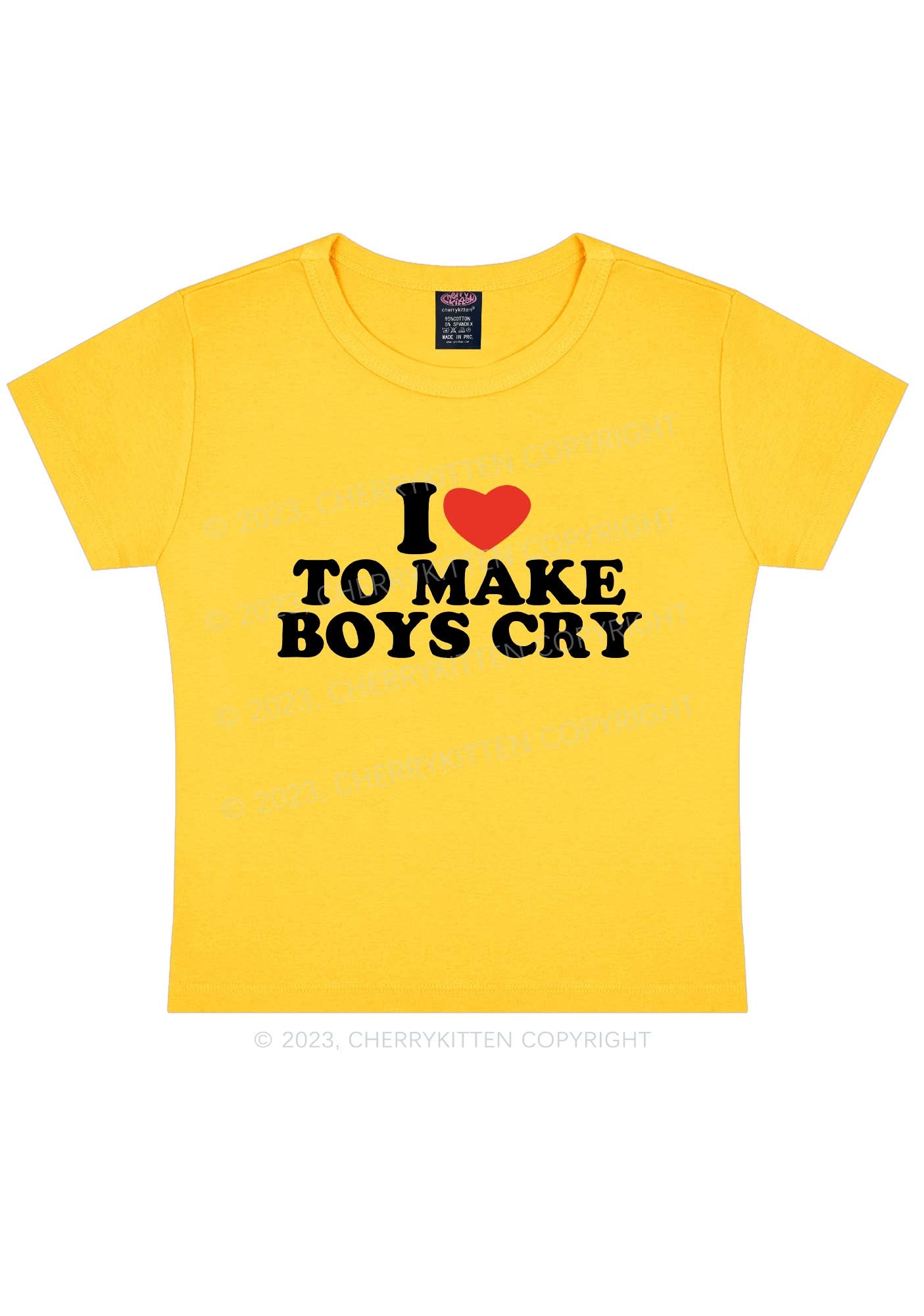 Cherrykitten Love To Make Boys Cry Y2k Baby Tee for Sale