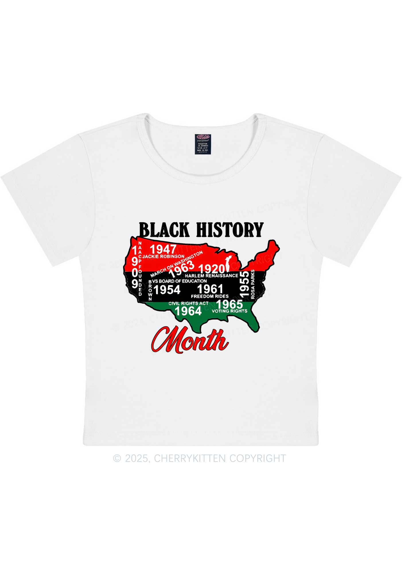 Black History Month Y2K Baby Tee Cherrykitten