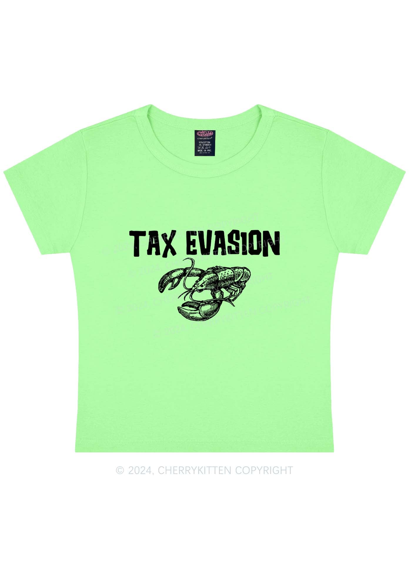 Tax Evasion Lobster Y2K Baby Tee Cherrykitten