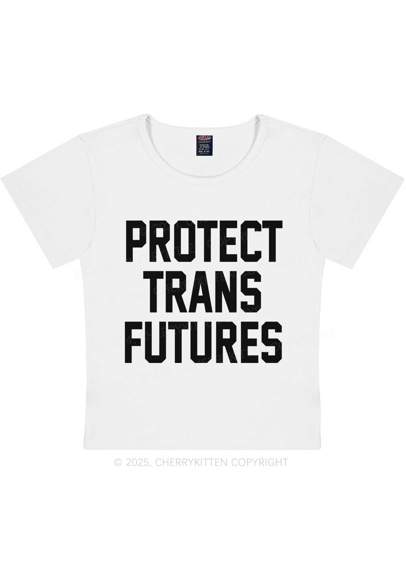 Protect Trans Futures Y2K Baby Tee Cherrykitten