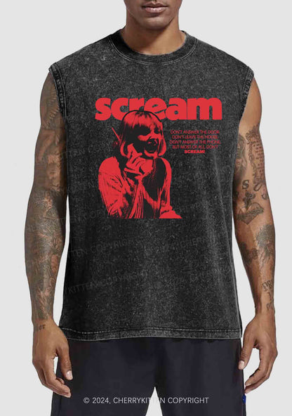 Halloween Don't Scream Y2K Washed Tank Cherrykitten