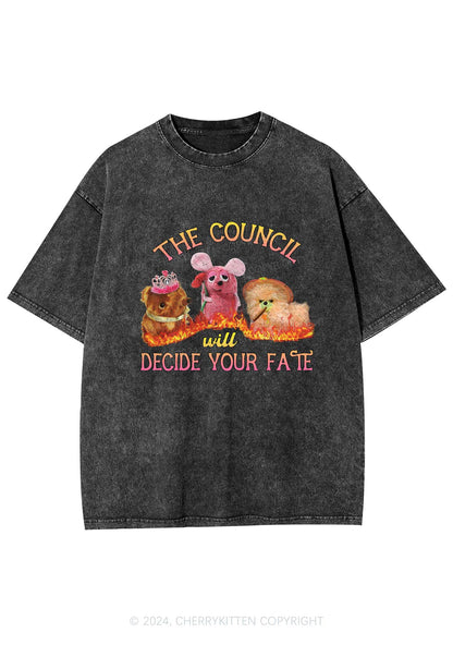 Council Decide Your Fate Y2K Washed Tee Cherrykitten