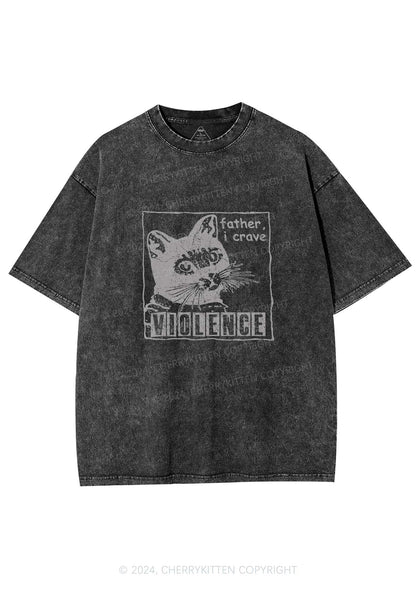 Father I Crave Violence Y2K Washed Tee Cherrykitten