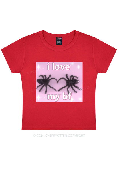 Love My Spider BF Y2K Valentine's Day Baby Tee Cherrykitten