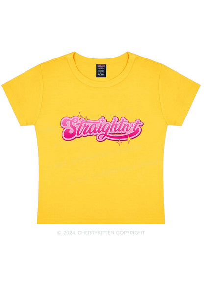 Straightn't Y2K Baby Tee Cherrykitten