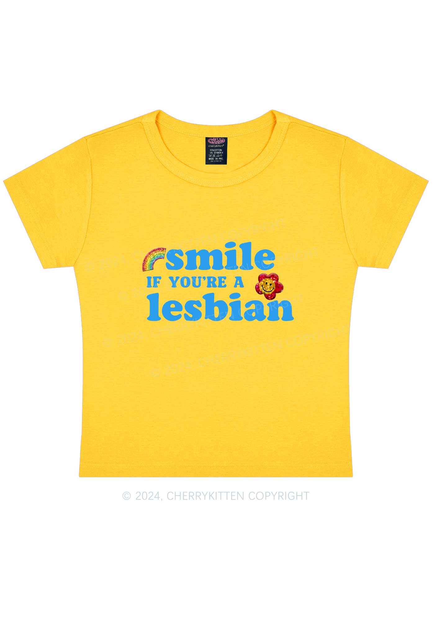 Lesbian Smile Y2K Baby Tee Cherrykitten