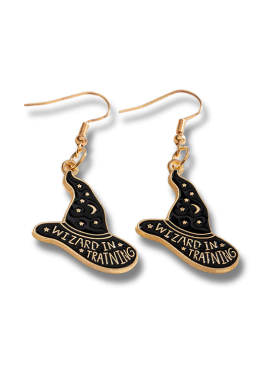 Halloween Black Magic Hat Y2K Earrings Cherrykitten