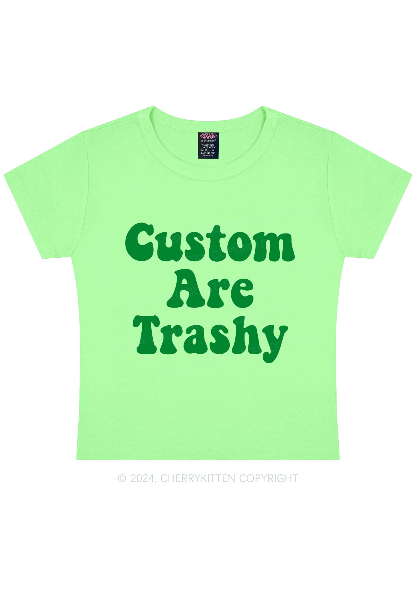 Custom Trashy Y2K Baby Tee Cherrykitten