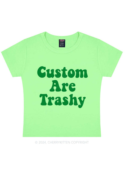 Custom Trashy Y2K Baby Tee Cherrykitten